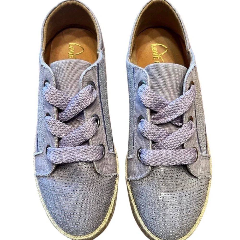 Love Rio Maisie Sequin Sneaker - Lavender US Size 9